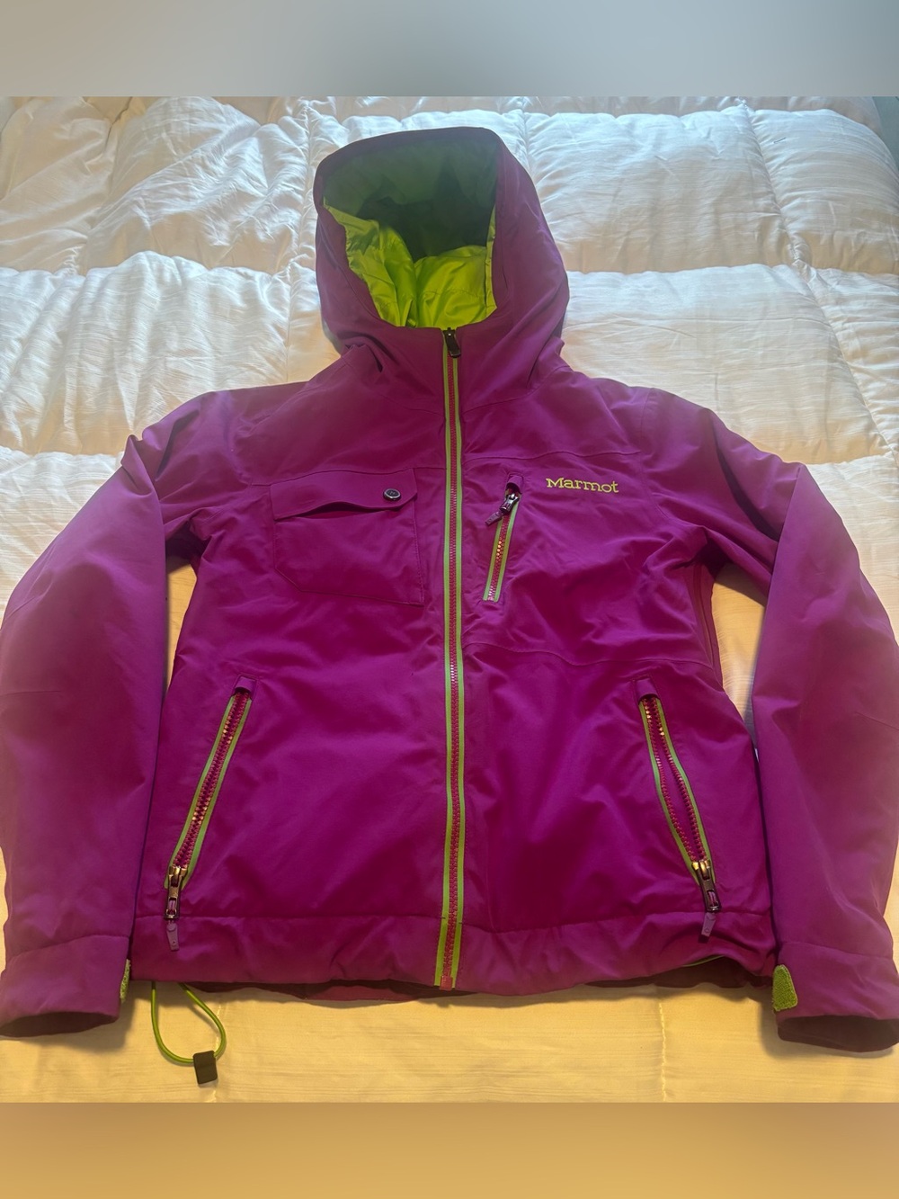 Marmot Women’s Free Skier Jacket Membrain Purple Green Size Small - Flawless!